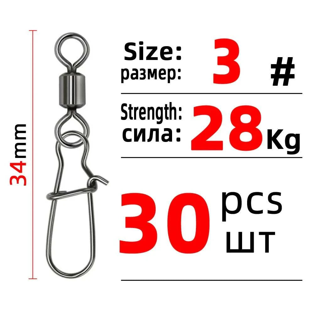 50X Fishing Swivel Snap